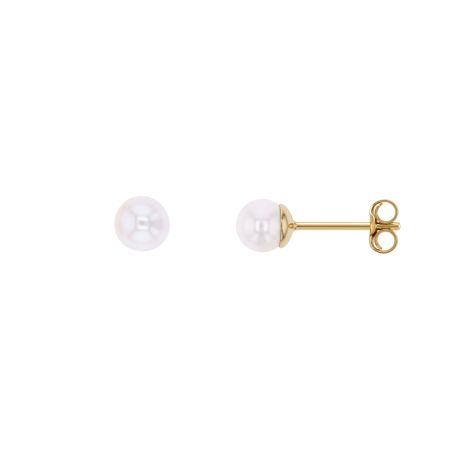 Boucles d'oreilles femme puces edora or 9 carats jaune et perles akoya edobo/204pb.9 – boucles d'oreilles or 375