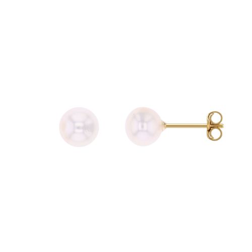 Boucles d'Oreilles Enfant Puces EDORA COLLECTION ESSENTIAL Or Jaune 750/1000 Perles de Culture