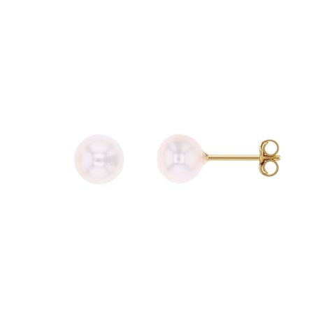 Boucles d'oreilles enfant puces edora collection essential or jaune 750/1000 perles de culture – puces