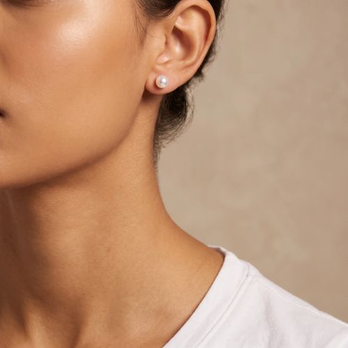 Boucles d'Oreilles Enfant Puces EDORA COLLECTION ESSENTIAL Or Jaune 750/1000 Perles de Culture