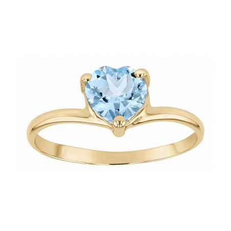 Bague femme cœur edora or 9 carats jaune et topaze bleue edob9/545.top.j.9 – solitaires