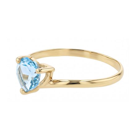 Bague femme cœur edora or 9 carats jaune et topaze bleue edob9/545.top.j.9 – solitaires