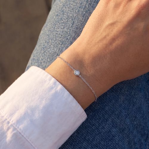 Bracelet Femme EDORA OR 9 Caratss Blanc et Diamant 0,05ct EDOBR/151.05.G.5.9