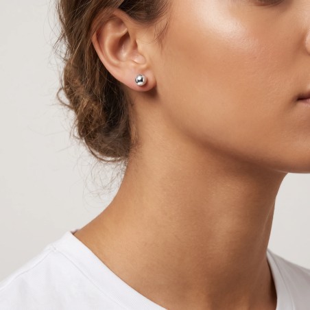 Boucles d'Oreilles Puces Enfant EDORA COLLECTION ESSENTIAL Or 375/1000 Blanc
