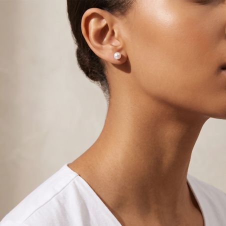 Boucles d'Oreilles Puces Enfant EDORA COLLECTION ESSENTIAL Or 375/1000 Perles de Culture