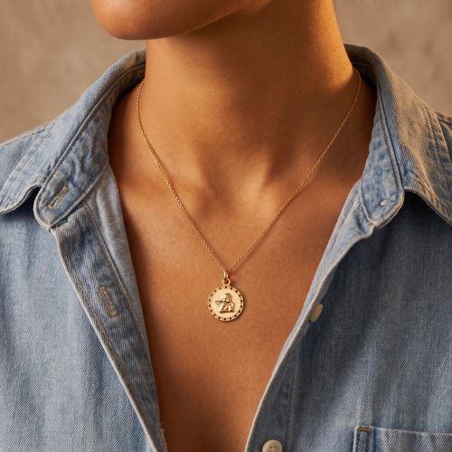 Pendentif EDORA COLLECTION ESSENTIAL ANGE ROND Or Jaune 375/1000