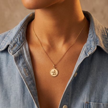 Pendentif EDORA COLLECTION ESSENTIAL ANGE ROND Or Jaune 375/1000