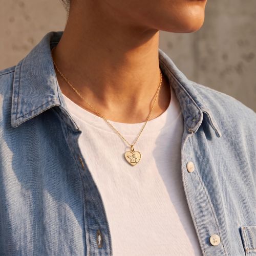 Pendentif EDORA COLLECTION ESSENTIAL COEUR ANGE Or Jaune 375/1000