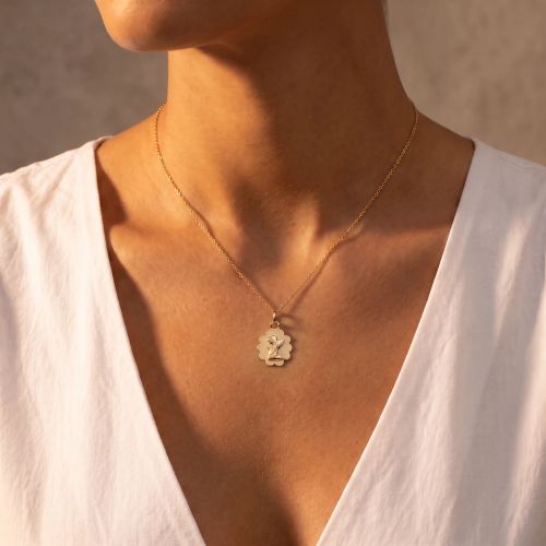 Pendentif EDORA COLLECTION ESSENTIAL ANGE PRIÈRE Or Jaune 375/1000
