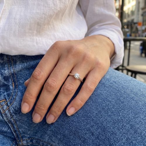 Bague Femme Solitaire EVIDENCE N°2 OR 750/1000 Blanc et Diamant 0,15 Carat CR48164DW