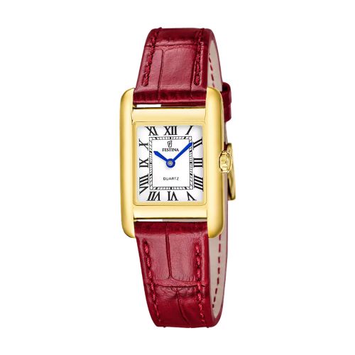 Montre Femme Quartz Festina On The Square Cuir Rouge F20774/1
