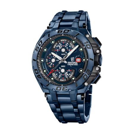 Montre homme chronographe festina chrono bike 2026 acier bleu f20757/1 – chronographes