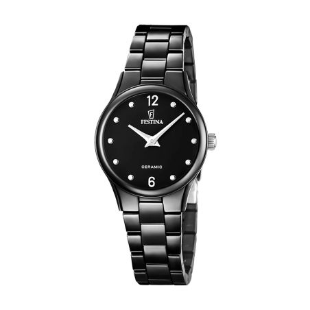 Montre femme quartz festina ceramic céramique noir f20751/7 – analogiques