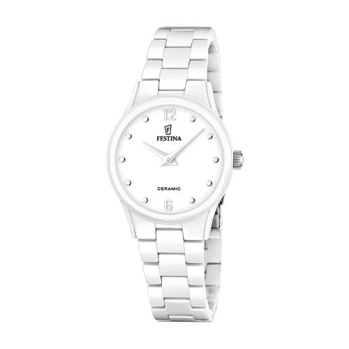 Montre Femme Quartz Festina Ceramic Céramique Blanc F20751/1