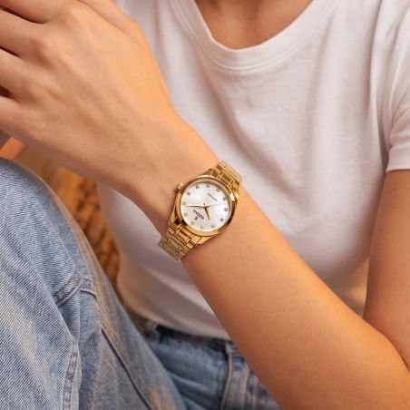 Montre femme quartz festina mademoiselle acier dorée f20745/1 – analogiques