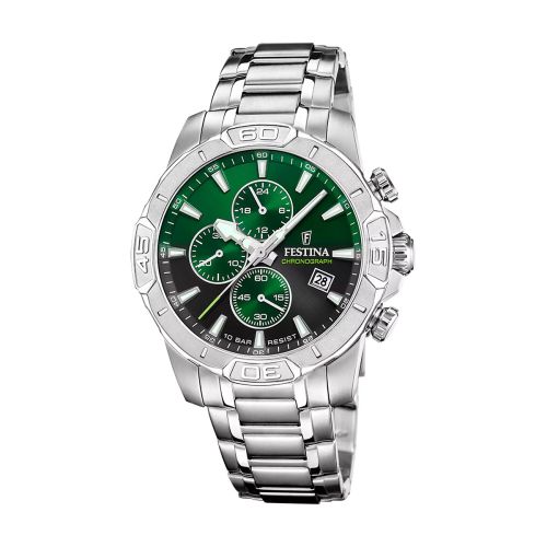 Montre Homme Chronographe Festina Timeless Chronograph Acier Vert F20704/5