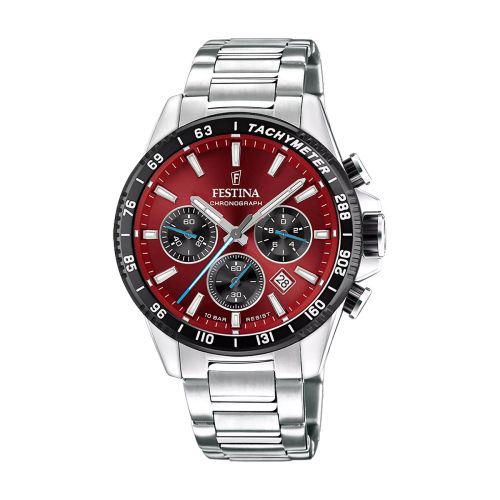 Montre Homme Chronographe Festina Timeless Chronograph Acier Rouge F20560/7
