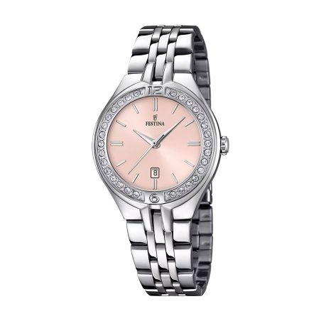 Montre femme quartz festina mademoiselle acier rose f16867/6 – analogiques