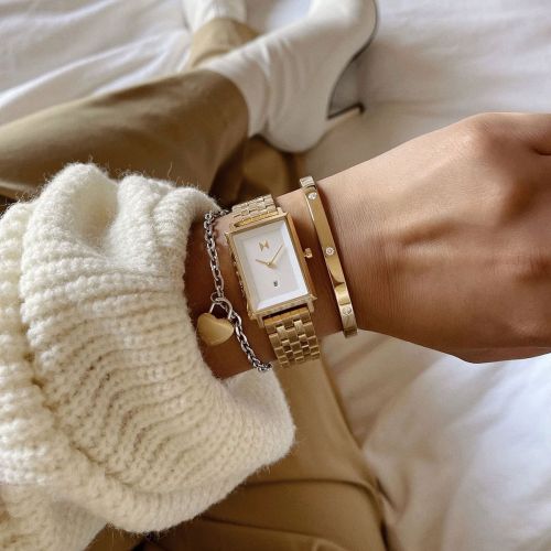Montre Femme Quartz MVMT Signature Square Acier Doré D-MF03-G