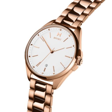 Montre femme quartz mvmt coronada acier doré rose 28000002-d – analogiques