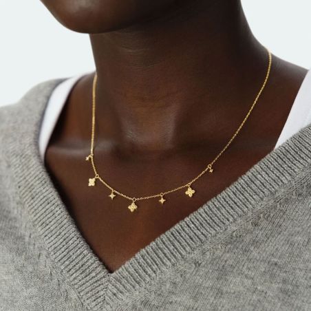 Collier femme court agatha beloved métal dorée 02690246-157-tu – colliers tendances