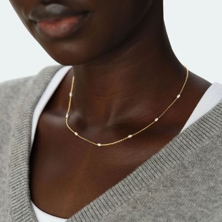 Collier femme court agatha jasmin métal dorée 02680493-978-tu – colliers tendances