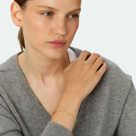 Bracelet femme jonc agatha beloved métal dorée 02490506-157-tu – bracelet fantaisie femme