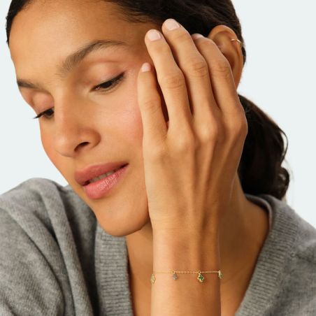 Bracelet Femme Souple Agatha BELOVED Métal Vert 02490502-658-TU
