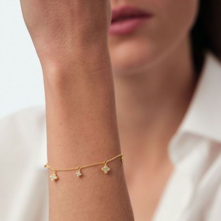 Bracelet Femme Souple Agatha BELOVED Argent Dorée 02490502-137-TU