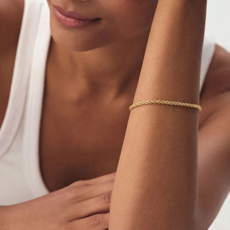 Bracelet Femme Souple Agatha CHAÎNE CORDE Métal Dorée 02480302-157-TU