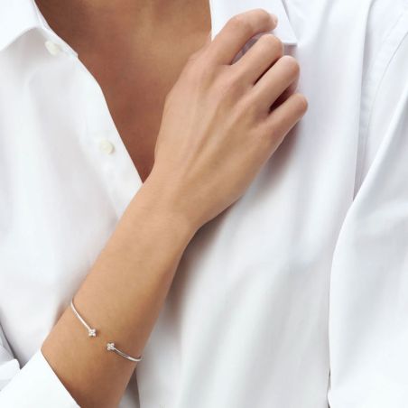 Bracelet femme jonc agatha beloved argent argentée 02420801-136-tu – bracelet fantaisie femme