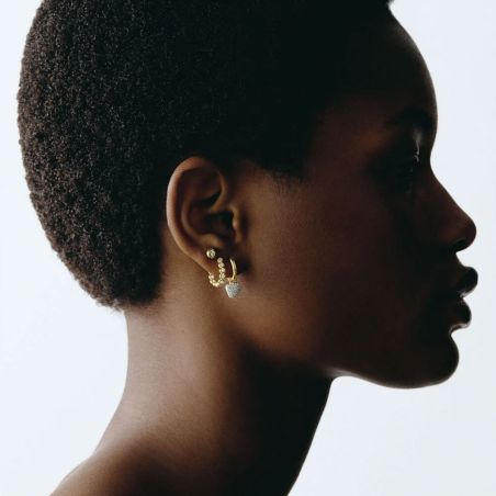 Boucles d'Oreilles Femme Créoles Agatha ODÉON Argent Dorée 02391229-137-TU