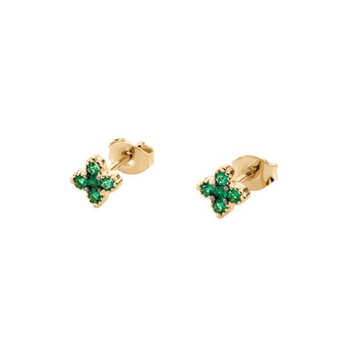 Boucles d'Oreilles Femme Puces Agatha BELOVED Métal Vert 02390565-658-TU