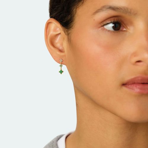 Boucles d'Oreilles Femme Pendantes Agatha BELOVED Métal Vert 02390564-658-TU