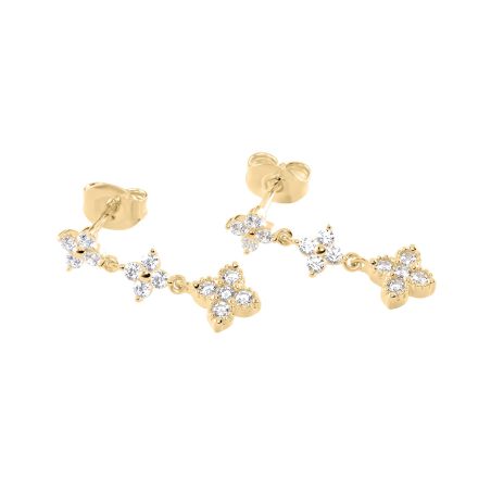 Boucles d'oreilles femme pendantes agatha beloved argent dorée 02390564-137-tu – pendantes