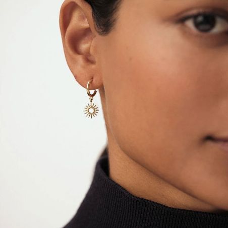 Boucles d'oreilles femme a l'unité agatha soleil métal dorée 02390472-157-tu – boucles d'oreilles femme fantaisies