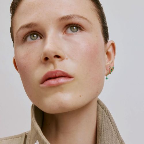 Boucles d'Oreilles Femme Set Agatha BELOVED Métal Vert 02390464-658-TU