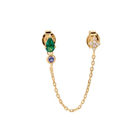 Boucles d'oreilles femme a l'unité agatha mix &amp; match métal vert 02390281-658-tu – boucles d'oreilles femme fantaisies