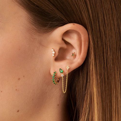 Boucles d'Oreilles Femme A l'Unité Agatha MIX & MATCH Métal Vert 02390281-658-TU