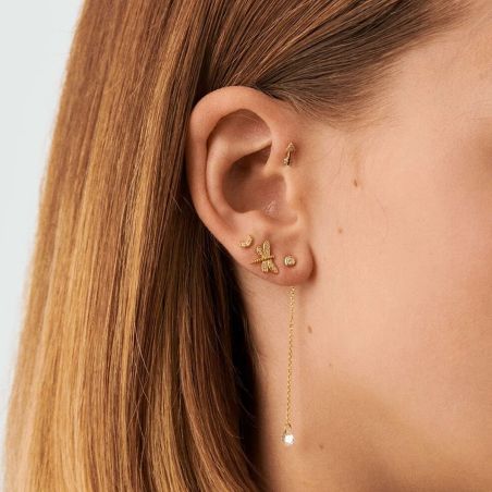 Boucles d'oreilles femme a l'unité agatha mix &amp; match argent dorée 02390083-137-tu – boucles d'oreilles femme fantaisies