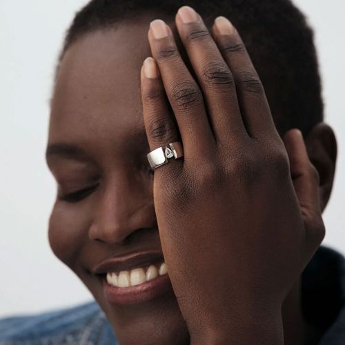 Bague Femme Large Agatha JADE Argent Argentée 02220501-136-56