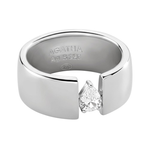 Bague Femme Large Agatha JADE Argent Argentée 02220501-136-56