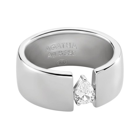Bague femme large agatha jade argent argentée 02220501-136 – bagues fantaisie femme