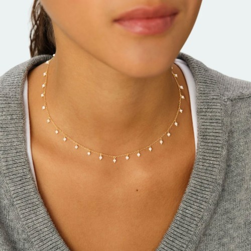 Collier Femme Court Agatha ALMA Argent Blanc 02680494-292-TU