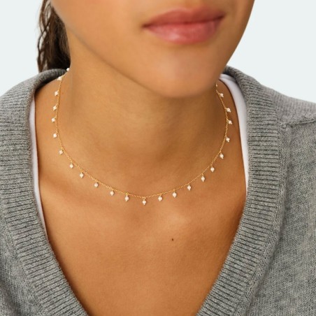 Collier Femme Court Agatha ALMA Argent Blanc 02680494-292-TU
