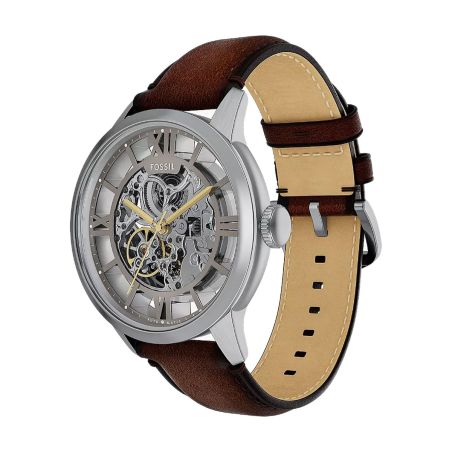Montre homme automatique fossil townsman cuir marron me3270 – montres tendances