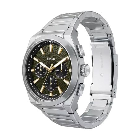Montre homme chronographe fossil everett acier argenté fs6183 – montres tendances