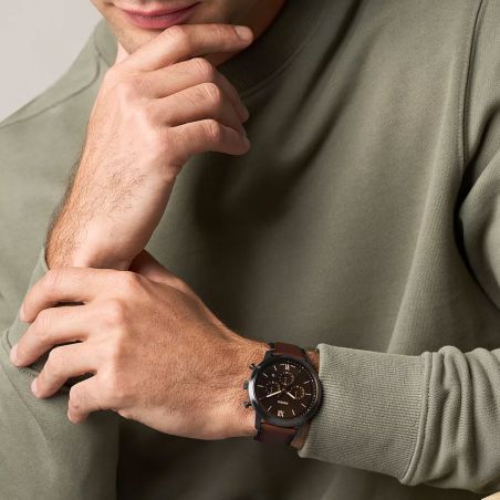 Montre Homme Chronographe Fossil Neutra Cuir Marron FS6163