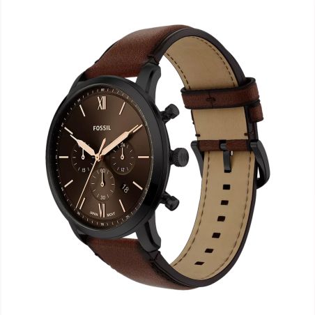 Montre homme chronographe fossil neutra cuir marron fs6163 – montres tendances