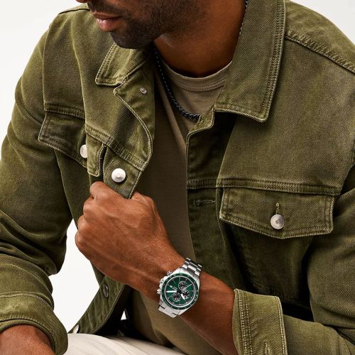 Montre Homme Multifonction Fossil Autocross Acier Vert FS6127